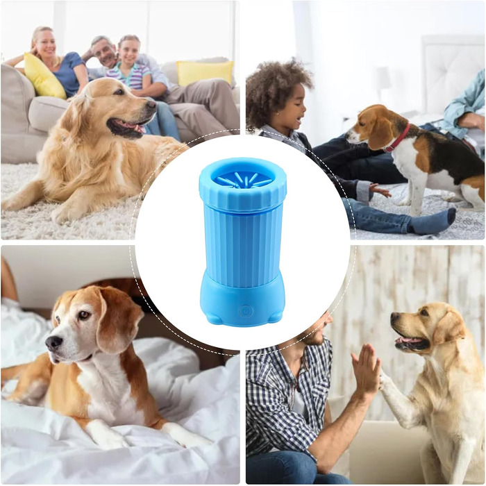 Автоматичний мийник лап для собак Pomurom, USB, для середніх собак, для дому, зелений (блакитний)