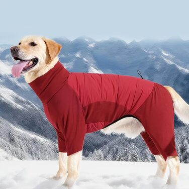 Зимовий одяг для собак, теплий, вітронепроникний зимовий пуховик з коміром, регульований, для маленьких, середніх та великих собак, для прогулянок, хаджінгу та кемпінгу, сірий, розмір L (червоний, розмір L)