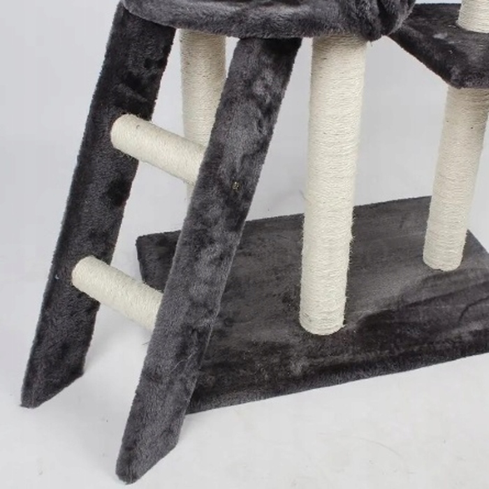 Ігровий комплекс для котів: дерево-драпалка з будиночком та лежаком, 138 см, F014