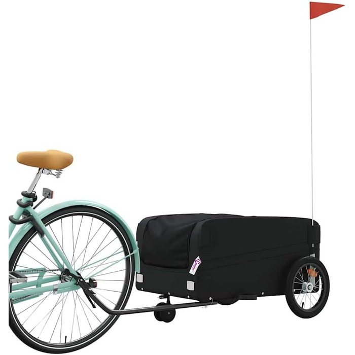 Причіп для велосипеда, вантажний/для собак, чорний, 45 кг, сталь. Підходить для покупок, подорожей, легко збирається