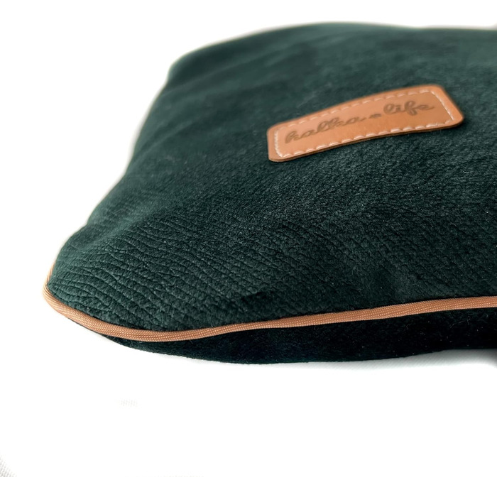 М'яке собаче ліжко з велюру, 90x60 см, зелений (M)