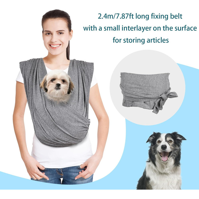 Сумка-переноска для собак, рюкзак для собак маленьких порід, сірий, 0-6,8 кг