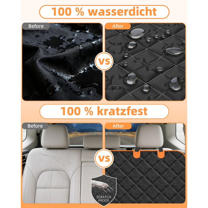 Накладка на сидіння автомобіля для собак, 100% водонепроникна, захист від подряпин, універсальна, з боковими захистами та віконцем для собаки