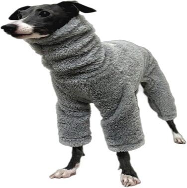 Флісовий теплий костюм-піжама для собак на блискавці, теплий зимовий халат для грейхаундів, костюми для маленьких та середніх собак, сірий, 7#
