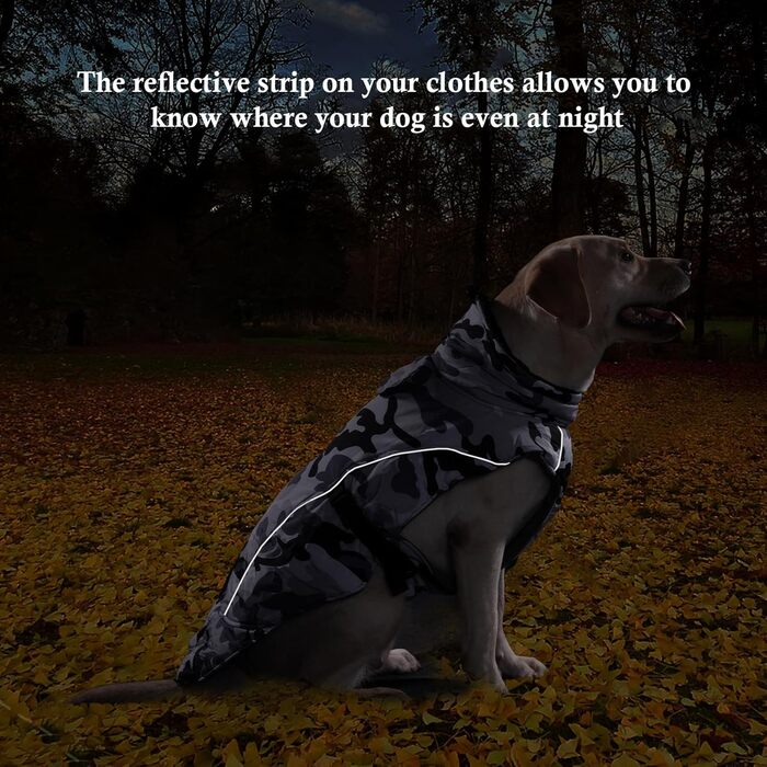 Теплий зимовий одяг для собак DENTRUN: водонепроникний флісовий пуловер для собак середнього розміру (M, камуфляж)