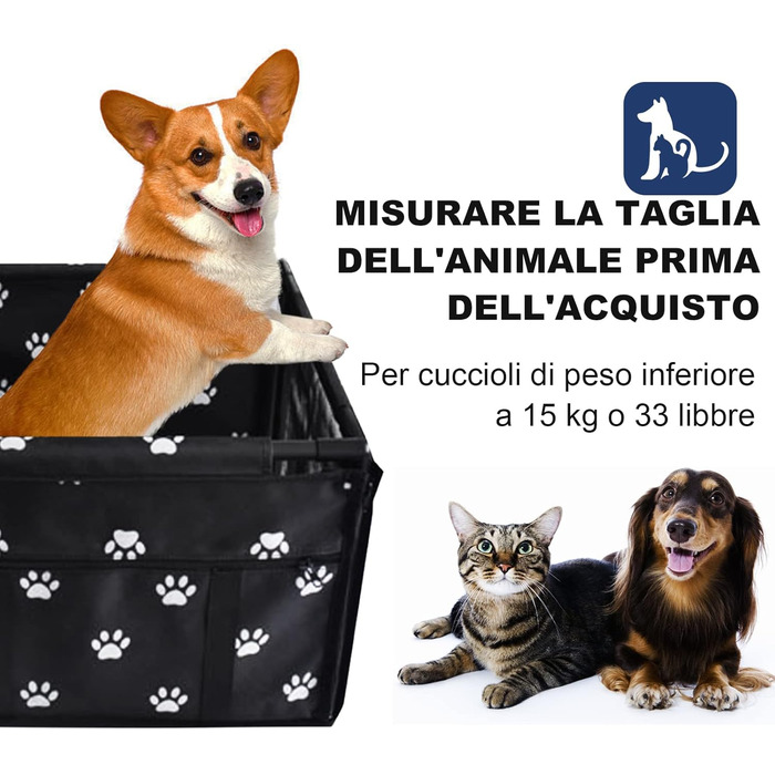 Автомобільний сидіння для собак на переднє сидіння - чорний, з ременями безпеки, водонепроникний, для малих та середніх порід