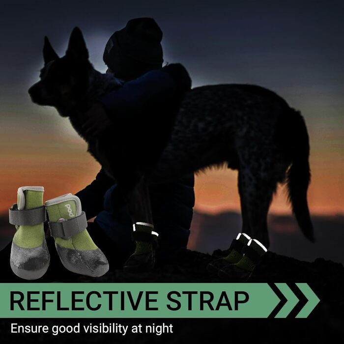 Взуття для собак LiebeDD: 4 шт., захист лап, антиковзаючі, водонепроникні, зелені, XL
