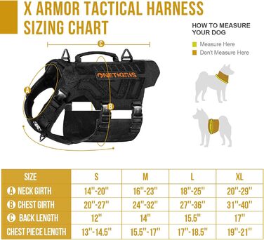 OneTigris X Armor тактична шлея для собак з металевими пряжками, D-кільцем, лазерним різанням, 2 ручками, жилет для великих і середніх собак