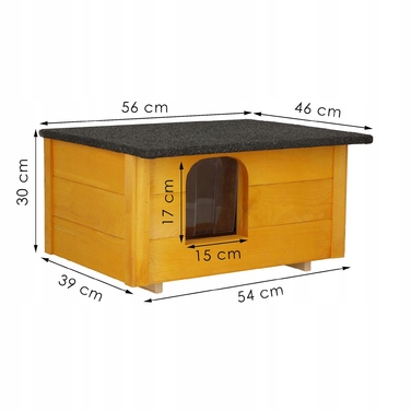 Буда для собак Springos, дерево, зовнішні розміри: 54 см x 39 см x 30 см