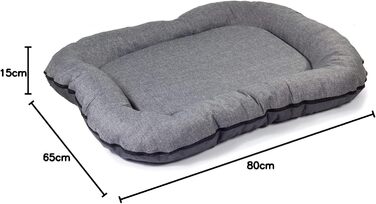 Водонепроникне лежанка для собак, лежанка-матрац з Codura, сіра, розмір M (80 x 65 см) | Для дому та вулиці | Лежанка для середніх собак