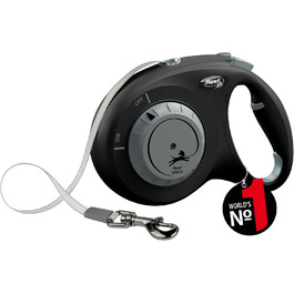 Flexi Select повідок для собак, чорний, 7 м, регулювання 0-7 м, до 25 кг