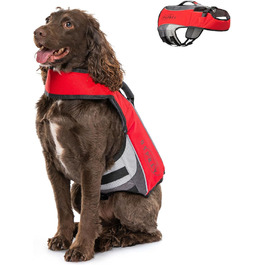 Спасальний жилет для собак Osprey, регульований, з ручкою, світловідбиваючі смуги, для малих, середніх та великих собак - жилет для плавання та безпеки (M)