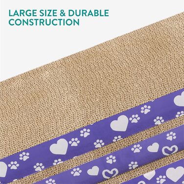 Котячий когтетоп Navaris 3-в-1 - іграшка для котів, когтетоп з картону, хвилястий когтетоп, проста збірка, багатофункціональний, плоский 49 см