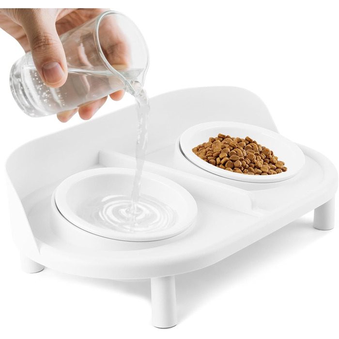 Набір мисок для котів та маленьких собак Bartuke Katzennapf Erhöht: миска для корму, миска для води, підставка