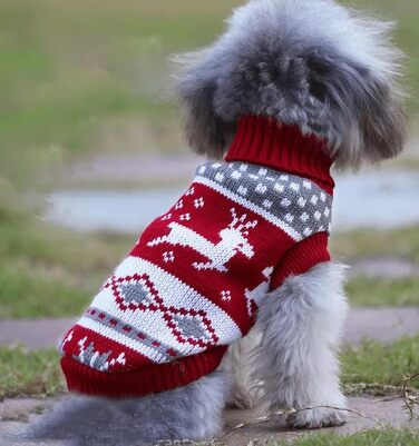 Теплий в'язаний пуловер для собак та котів, стильний каре, рожевий олень, XXL