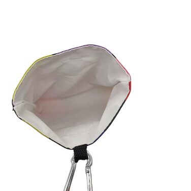 Сумка для ласощів для собак з магнітом та карабіном з ламінованої бавовни - ЯСКРАВІ КУТІ - ЧОРНИЙ