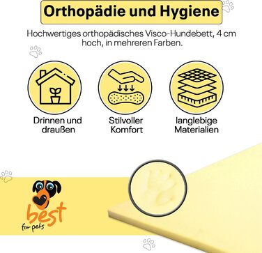 Ортопедичне ліжко для собак Best For Pets: миється, з віскоеластичної піни, з пам'яті ефекту, складне, 85x65x4 см