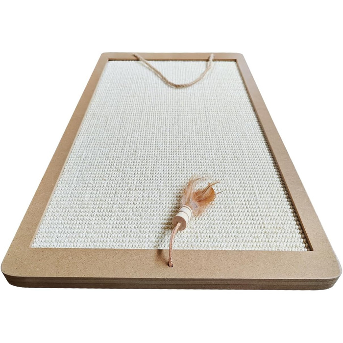 Котячий кігтетоп Planky XXL - великий килимок для дряпання котів з дерева, 70x35 см, 80x40x2 см