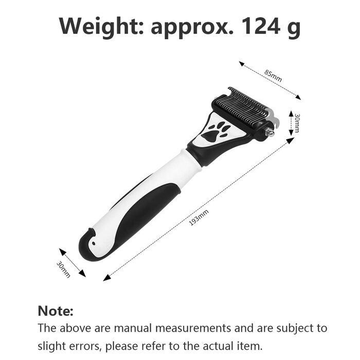 Щітка для вичісування шерсті собак та котів - двостороння, для видалення підшерстка та ковтунів (Pfoten)