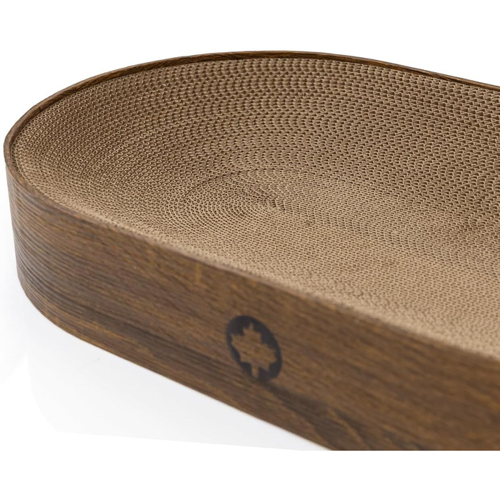 Килимок для кота з гофрокартону Apollo від CanadianCat Company, овальний, горіховий колір, 63 x 35 x 10 см