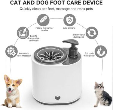 Автоматичний очищувач лап для тварин - портативний пристрій для миття лап з м'якою щетиною, для собак та інших домашніх улюбленців