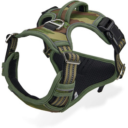 Шлейка для собак великих порід, анти-тяга, світловідбивна, дихаюча, легка, безпечна, м'яка, зелена, L (1 шт.)