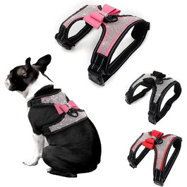 Блискучий ошейник для собак зі стразами та метеликом, світловідбиваючий, для хлопчиків та дівчаток, рожевий, S