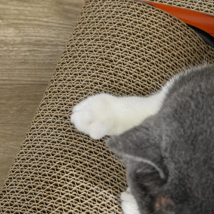 Кігтеточка PawHut для котів з котячою м'ятою, з гофрокартону, 50x30x12,5 см, червона