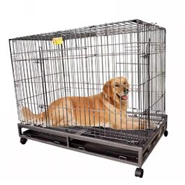 Клітка для собак великих порід, переноска для собак, дорожній вольєр з колесами та 2 дверцятами, велика переноска для тварин, металева клітка для собак