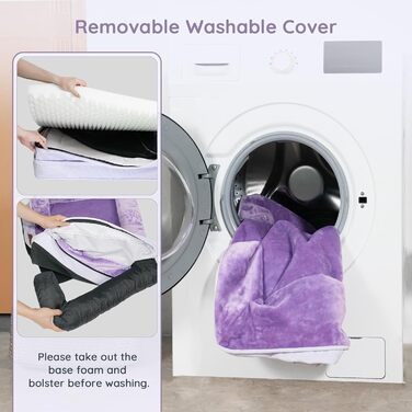 Ортопедичне ліжко для собак BELLA & PAL, 71x59 см, фіолетове. Зручне ліжко-софа для маленьких та середніх собак. Без монтажу, з ефектом пам'яті, водовідштовхувальна вставка, фланелевий знімний чохол, неслизьке дно.