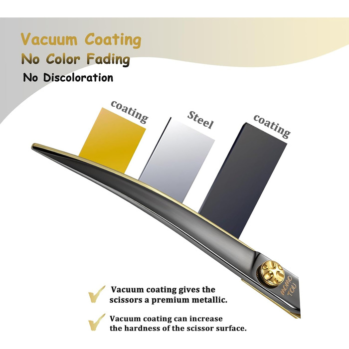 Професійна вигнута ножиця для грумінгу собак, з декоративним гвинтом, гостра та довговічна, японська сталь 440C, безпечна закруглена кінчик, 19,1 см, чорний та золотий колір