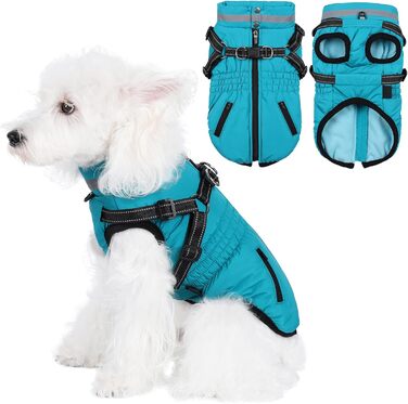 Водонепроникний теплий зимовий теплий куртка для собак та котів. Зелений, на блискавці