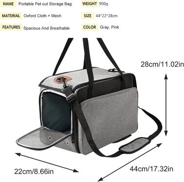 Сучасна переноска для собак та котів, водонепроникна, з регульованим ременем та безпечним кріпленням