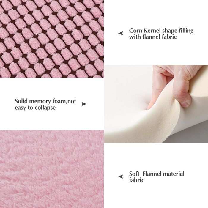 Ортопедичний лежак для собак BVAGSS, м'який килимок для собак, теплий лежак для собак маленьких, середніх та великих порід XH079 (60x45x4 см, рожевий)