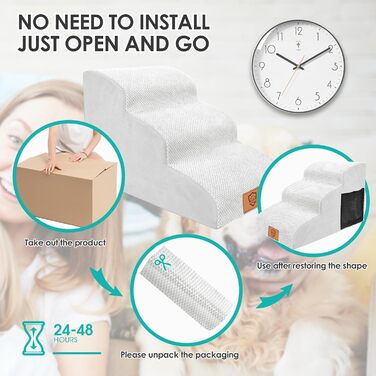 Сходи для собак Myiosus 60x40x40 см білі
