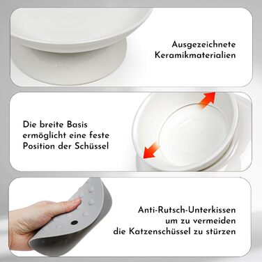 Набори мисок для котів Katzennapf (2 шт) з кераміки, підняті миски для котів, миски для води та корму