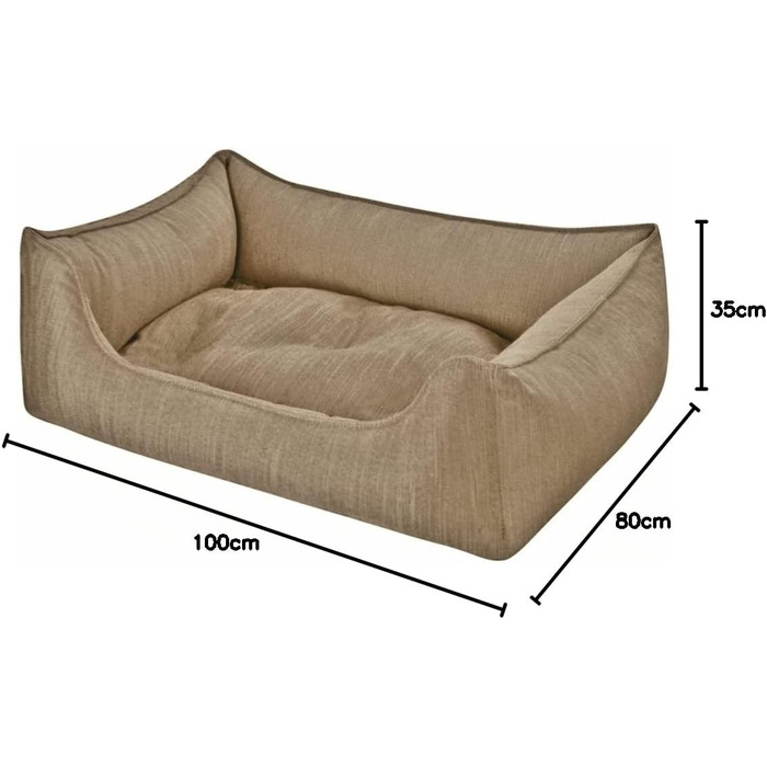 Собаче ліжко Eco Dog Erde з знімним чохлом та наповнювачем, що стирається, для щадного до суглобів, м'яке, міцне, преміум-якість, Made in Germany, колір (Коричневий), розмір (XL)