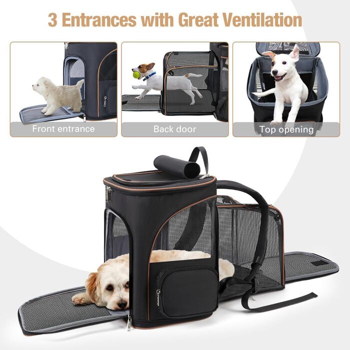 Рюкзак для тварин Lekereise, розширюваний, для котів та маленьких собак, ідеальний для подорожей та активного відпочинку (до 20 кг), Рожевий