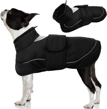 Тепла водонепроникна куртка для собак Kuoser, чорна, розмір M