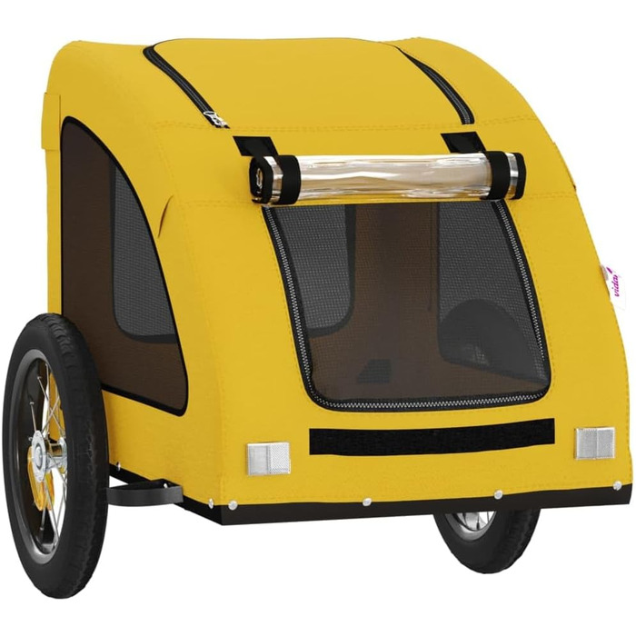 Причіп для велосипеда для тварин, жовтий, Oxford-тканина, 124x53x53 см