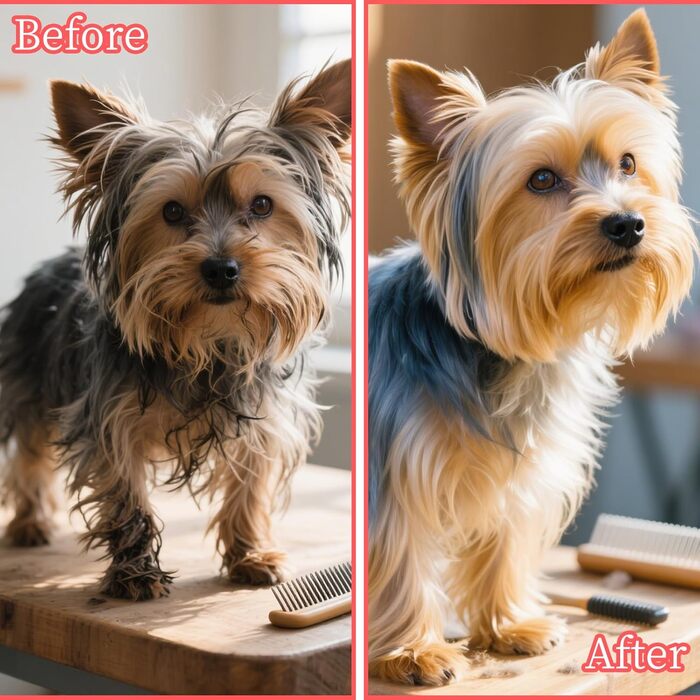 Щітка для собак у вигляді коми, підходить для Йоркширського тер'єра, Ши-тцу, Мальтезе, Мальтіпу, Померанського - м'які щетинки для легкого видалення шерсті, аксесуар для цуценят (Рожеве золото) (Рожевий)