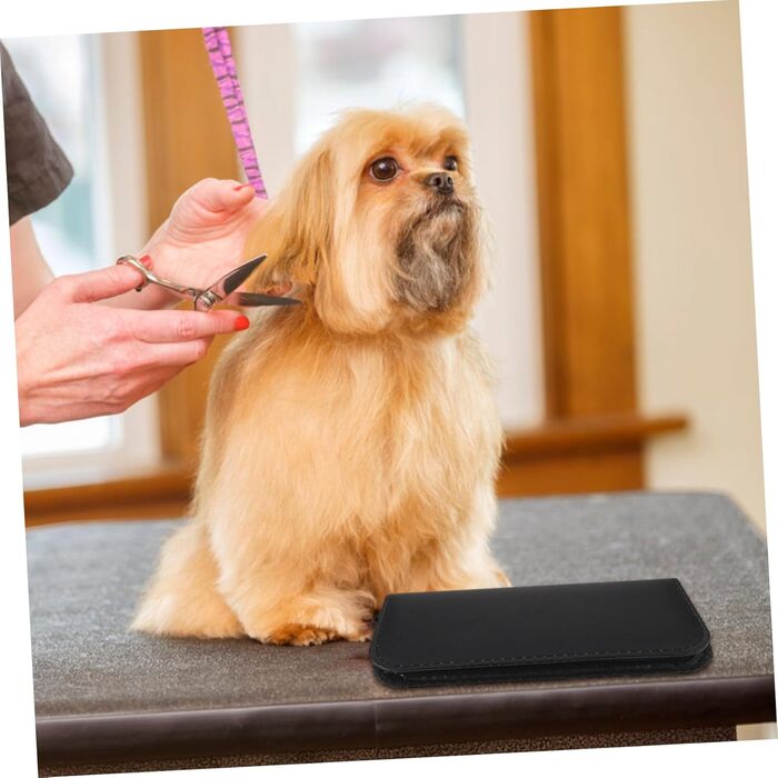 Набір для грумінгу домашніх тварин: ножиці з прямим та вигнутим лезом, довговічна цинкова легатура, ергономічний дизайн для точного стриження собак та котів, у комплекті сумка для зберігання