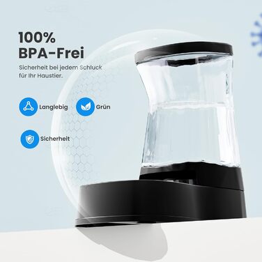 Автоматичний диспенсер води для котів та собак Gardner, 3.85L, без струму, BPA Free, гравітаційний, для середніх/великих тварин (чорний)