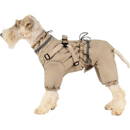 Зимовий теплий накид для собак з отвором для повідка, захист від вітру, тепла куртка для собак, зимовий накид для маленьких, середніх та великих собак (D409 Хакі, XXL)