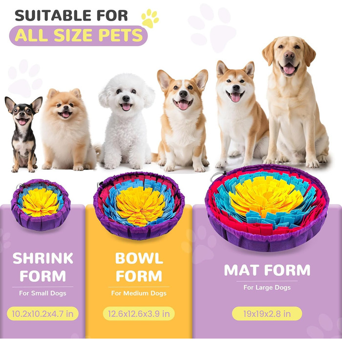 Schnüffelmatte для собак великих порід та силіконова липка поверхня, інтерактивна іграшка-головоломка, щоб зайняти собаку, розвиваюча нюховий килимок для повільного годування. Нюховий килимок (76,2 x 45,7 см) + 1 x липка поверхня (20,3 x 20,3 см) для всіх