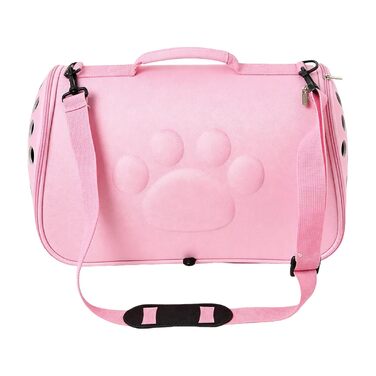 М'яка переноска для тварин - сумка-переноска на плечі | Легка переноска для цуценят та маленьких собак, для подорожей, походів, літака, кемпінгу, щоденних поїздок, до ветеринара, рожева