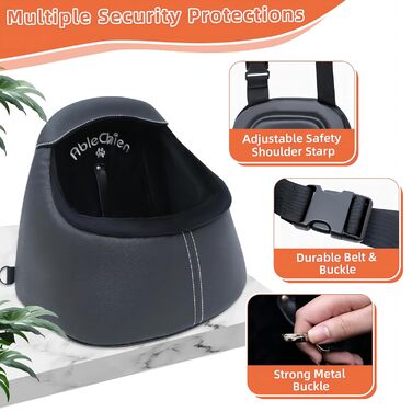 Автокрісло для собак, чорне, для маленьких тварин до 6 кг, розмір L (42x27x34 см)