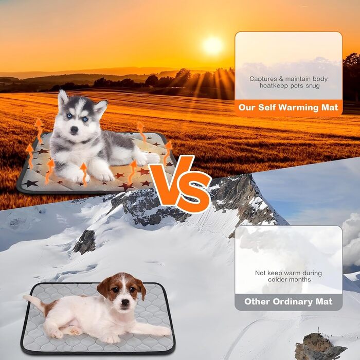 Самогріюча ковдра для котів та собак Namalu зі зірковим малюнком. Тепла, м'яка, неслизька ковдра для домашніх тварин. Можна прати. Підходить для використання в приміщенні та на вулиці.