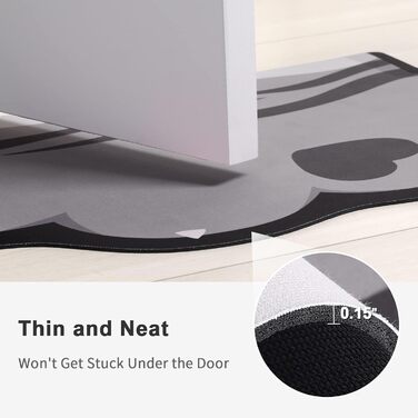 Килимок для котячого корму Stiio, гумова основа, нековзний, вологостійкий, 43.2 x 71.1 см, сірий