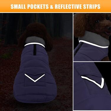 iBuddy Зимовий теплий водонепроникний теплий жилет для собак, жилет для собак, для великих собак, дівчаток, хлопчиків (фіолетовий, середній)